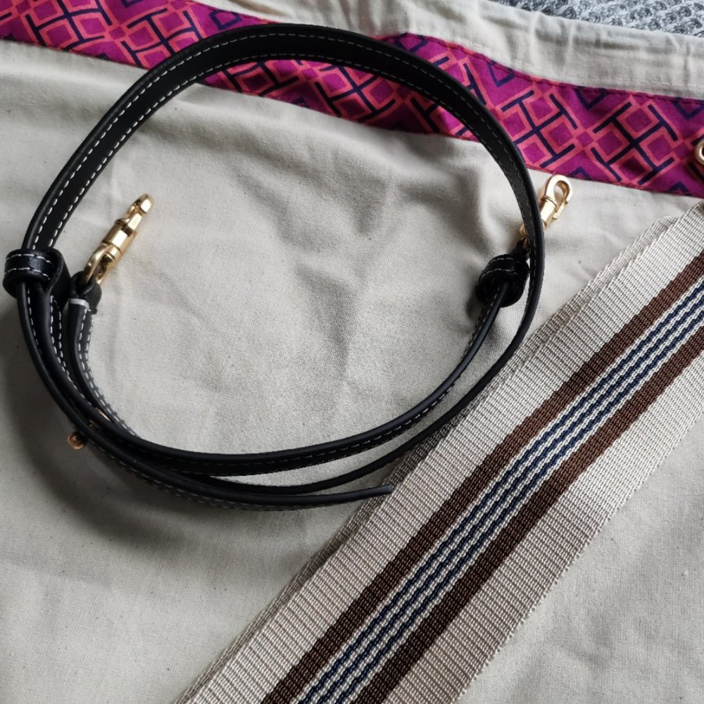 New Tory Burch Leather Lee Radziwill Double Bag - Picture 2 of 8